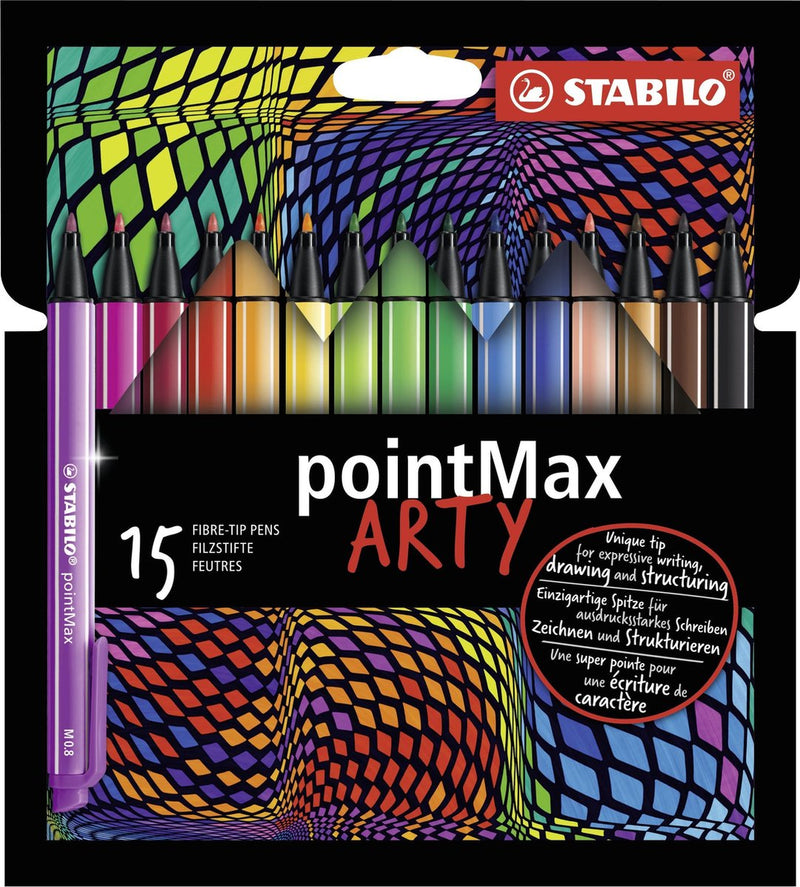 Load image into Gallery viewer, Stabilo pointmax - hardtip fineliner 0,8 mm - arty etui met 15 kleuren
