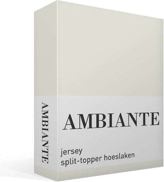 Ambiante jersey split-topper hoeslaken - tweepersoons - off-white