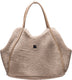 Designed by lotte tebby draagtas hond - hondentas - voor kleine honden - teddy-stof - beige - 43x18x35 cm
