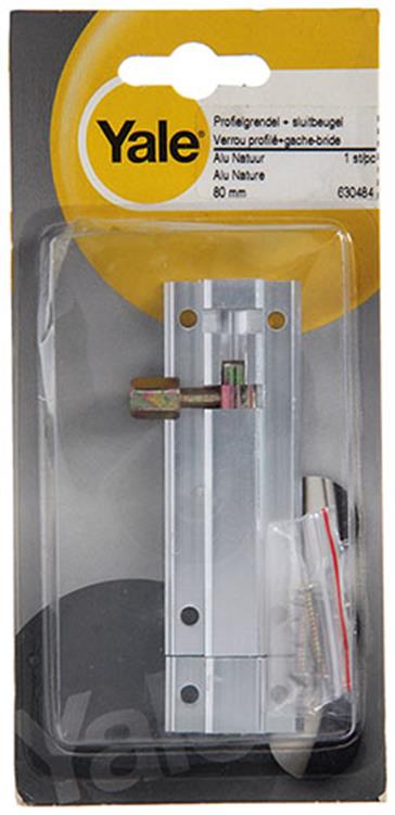 Yale 1019190 - profielgrendel met sluitbeugel, alu f1 80mm | 5 stuks