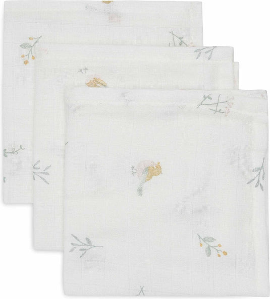 Jollein - hydrofiel monddoekje 31x31cm - baby hydrofiele doeken - 3 stuks - lovely birds