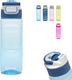 Kambukka elton drinkfles 750ml - crystal blue met 3-in-1 deksel en makkelijke reiniging