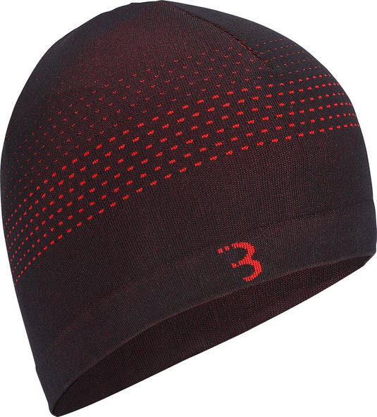 Bbb cycling helmmuts fiets winter firhat - fietsmuts voor onder helm - 0-5 °c - naadloos en sneldrogend - unisex - zwart rood - large - bbw-494