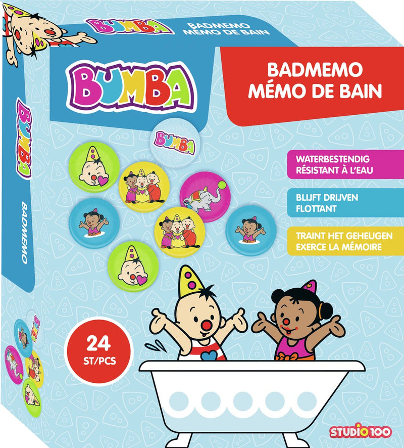 Load image into Gallery viewer, Bumba badspeelgoed - badmemo en bumbina - 24 plaatjes - blijven drijven en kleven aan de bandrand
