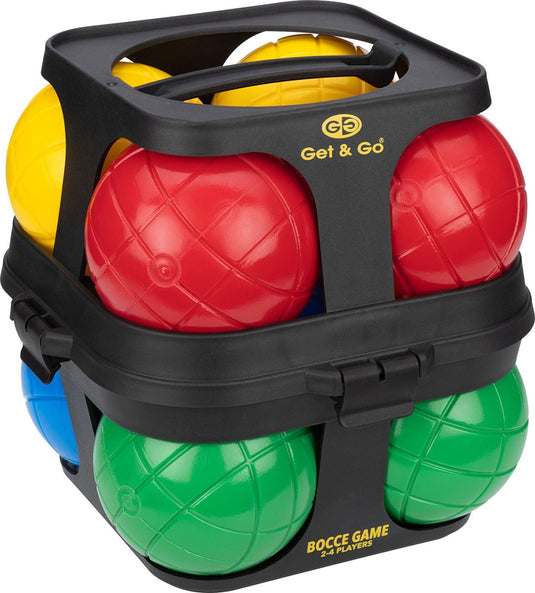 Get go jeu de boules set - 8 ballen - kunsstof - incl. houder