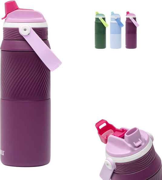 Kambukka dupla geïsoleerde drinkfles 750 ml - 2-in-1 waterfles - 100% lekvrij - harvest wine