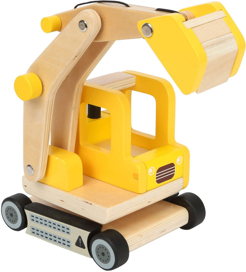 Load image into Gallery viewer, Small foot - houten graafmachine geel

