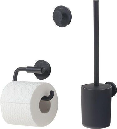 Tiger urban toiletaccessoireset - toiletborstel met houder - toiletrolhouder zonder klep - handdoekhaak – zwart