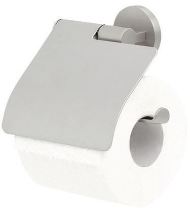 Tiger noon - wc rolhouder met klep - toiletrolhouder - zonder boren - boren of lijmen - rvs geborsteld