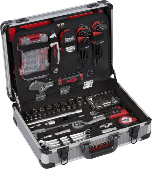 Kreator krt951013 gereedschapskoffer - 180-delig - aluminium koffer