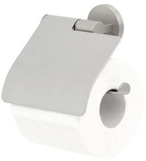 Tiger noon - wc rolhouder met klep - toiletrolhouder - zonder boren - boren of lijmen - rvs geborsteld