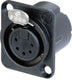 Neutrik nc5fd-lx-b xlr-connector flensbus, contacten recht aantal polen: 5 zwart 1 stuk(s)