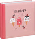 Walther fa-281-2 be happy - kinderalbum - formaat 26 x 25 cm - roze