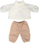 Miniland poppenkleding sweater en broek 38cm roze katoen.