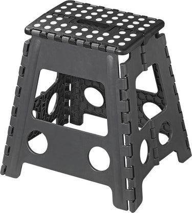 opvouwbaar opstapje zwart grijs 29 x 21,5 x 39,5 cm
