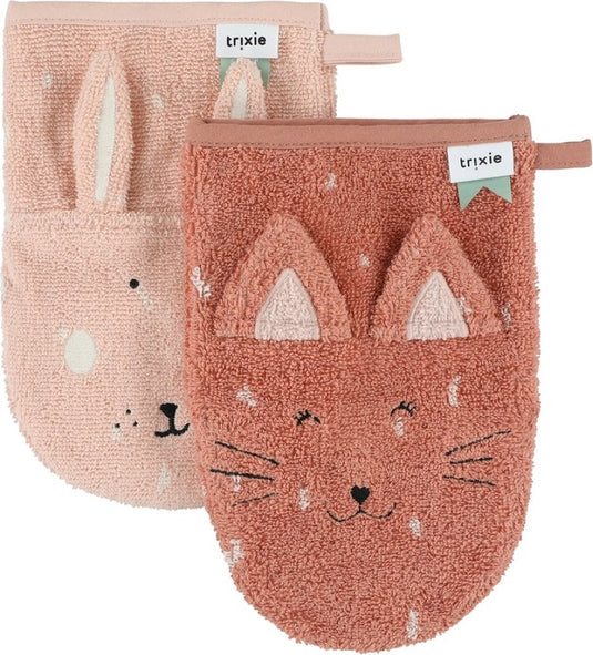 Trixie washandje 2-pack | mrs. cat - mrs. rabbit