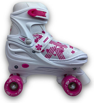 Roces - quaddy 3.0 - rolschaatsen - kinderen - wit - roze - 26-29