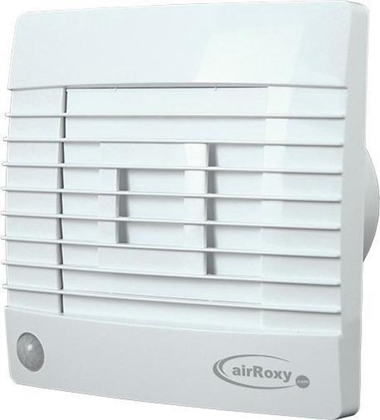 Air roxy badkamerventilator met automatische sluitklep, bewegingssensor en timer 150 mm wit - prestige 150zgms