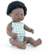 Miniland pop - afrikaanse jongen 38cm - incl. vriendschapsarmband + stickers - 10 maanden