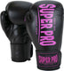 Super pro combat gear champ (kick)bokshandschoenen zwart roze 10oz