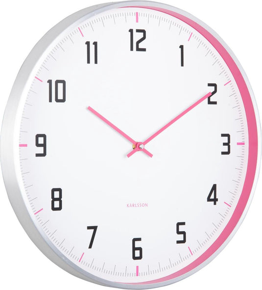 Karlsson wandklok sporty - roze - ø40cm - wandklok scandinavisch