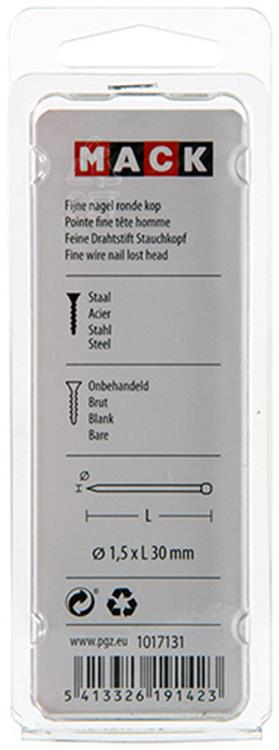 Mack 1017131 - fijne nagel ronde kop 85 gr 1,5 x 30 mm | 5 stuks