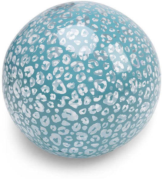 Swim essentials - strandbal - 51 cm - transparant - luipaardprint - opblaasbal