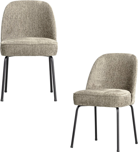 Woood vogue eetkamerstoelen - velvet stof - wheatfield - set van 2