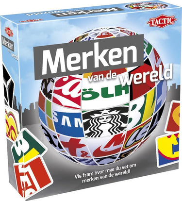 Tactic merken van de wereld – kaartspel – quizspel – bekende wereldmerken en logo’s – kennis en plezier – van de wereld serie – 2 of meer spelers – vanaf 12 jaar
