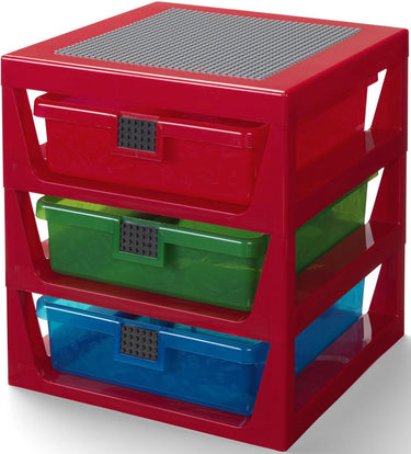 Lego iconic 3-lades opbergrek rood