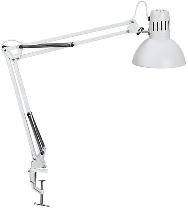 Maul study bureaulamp - metaal - wit - e27 fitting - tafellamp met klem