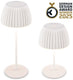 B.k.licht briloner champ - oplaadbare tafellamp - snoerloze lamp - met touch dimbaar - voor binnen en buiten - german design award winner 2025 - wit - ø14,5 x 36,5 cm