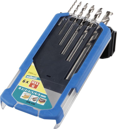 Wolfcraft - metaalboorset ø 2 tot 8 mm - 6 delig - metaalboor set - 7101000