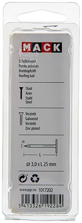 Afbeelding laden in galerijviewer, Mack 1017202 - schalienagel staal verzinkt 100 gr 3,0 x 25 mm | 5 stuks
