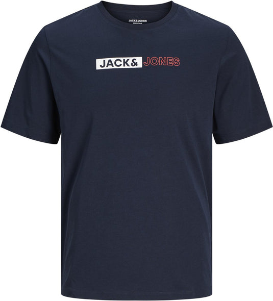 Jack jones jack jones plus jjecorp logo tee play ss o-n noos pls heren t-shirt - navy blazer play 5