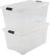 Iris topbox opbergbox - 45l - kunststof - transparant zwart - set van 2