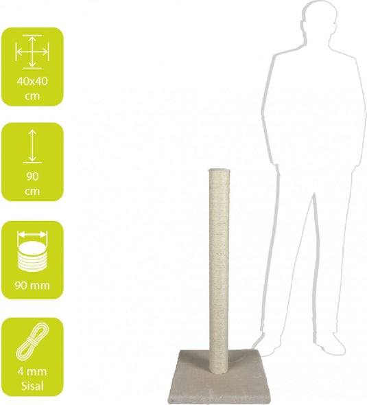 Ebi classic highpost - krabpaal - beige - 40 x 40 x 90cm