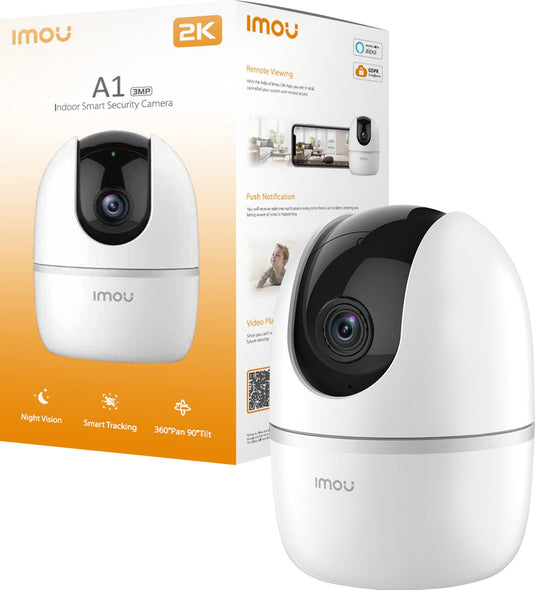 Imou a1 2k babyfoon met camera – 3mp baby monitor met app – 360° draaibaar – huil- bewegingsdetectie – nachtzicht – tweeweg audio – privacy modus - 3 jaar garantie