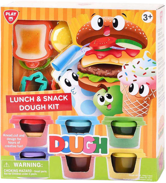Playgo klei speelset lunch en snoep - 6 potjes kleurrijke klei.