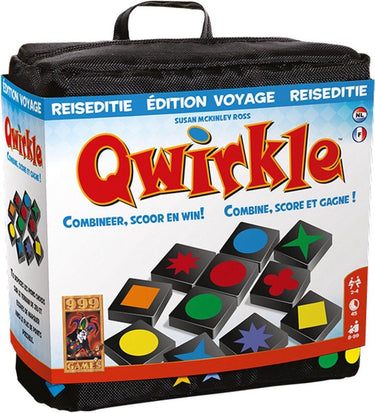999games 999 games - qwirkle - reiseditie - bordspel - sinds 2007 meer dan 15 spellenprijzen gewonnen - familiespel - gezelschapsspel - educatief spel - klein cadeautje - spelregels in nl en fr