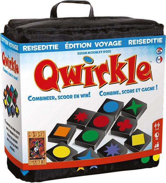 999games 999 games - qwirkle - reiseditie - bordspel - sinds 2007 meer dan 15 spellenprijzen gewonnen - familiespel - gezelschapsspel - educatief spel - klein cadeautje - spelregels in nl en fr
