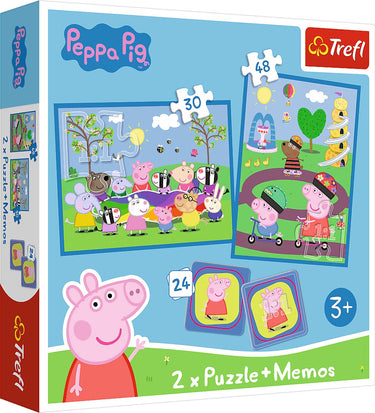 Trefl peppa pig spel 2-in-1 puzzel- en memoryset - vanaf 3 jaar