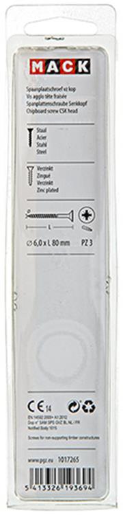 Afbeelding laden in galerijviewer, Mack 1017265 - spaanplaatschroef vz kop geelverz. 5 st 6,0 x 80 mm | 5 stuks
