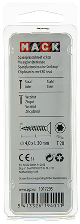 Afbeelding laden in galerijviewer, Mack 1017295 - spaanplschr.vzkop-zelfb. geelverz. 22 st 4,0 x 30 mm | 10 stuks
