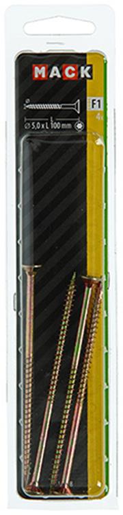 Afbeelding laden in galerijviewer, Mack 1017318 - spaanplschr.vzkop-zelfb. geelverz. 4 st 5,0 x 100 mm | 5 stuks
