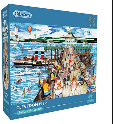 Gibsons - clevedon pier (door elizabeth blustin) - 1000 stukjes 68×49cm (b×h) - legpuzzel voor volwassenen
