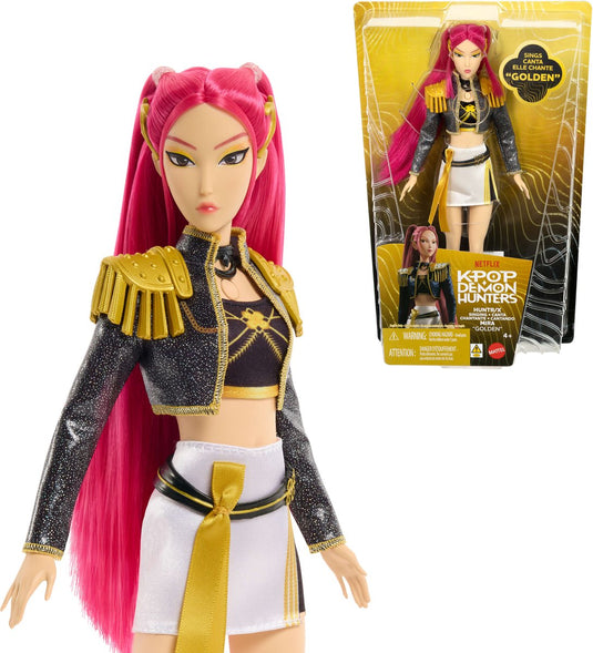 Mattel kpop demon hunters huntr x mira 'golden' zingende pop in outfit