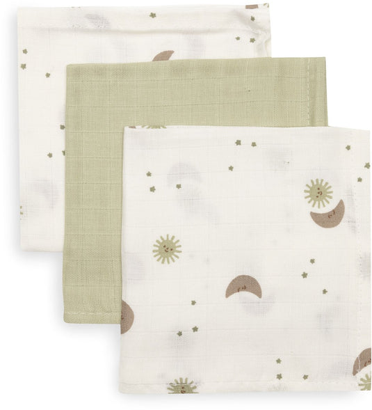 Jollein hydrofiel monddoekje 31x31cm over the moon (3pack)