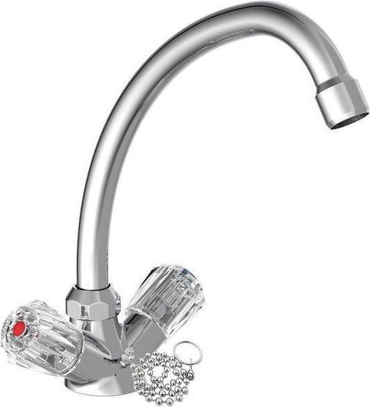 Schütte brillant wastafelkraan voor waterverwarmer met vrije uitloop - mengkraan - lage druk - met waste - chroom