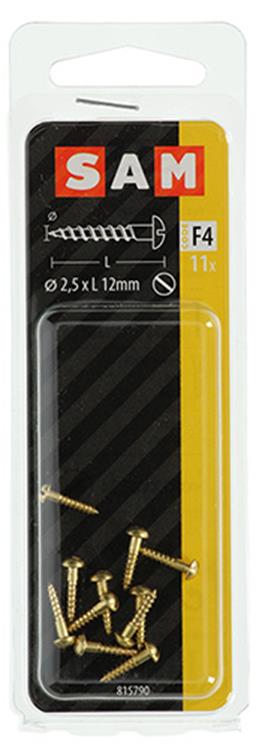 Load image into Gallery viewer, Mack 1019657 - houtschroef bolkop messing 11 st 2,5 x 12 mm | 10 stuks
